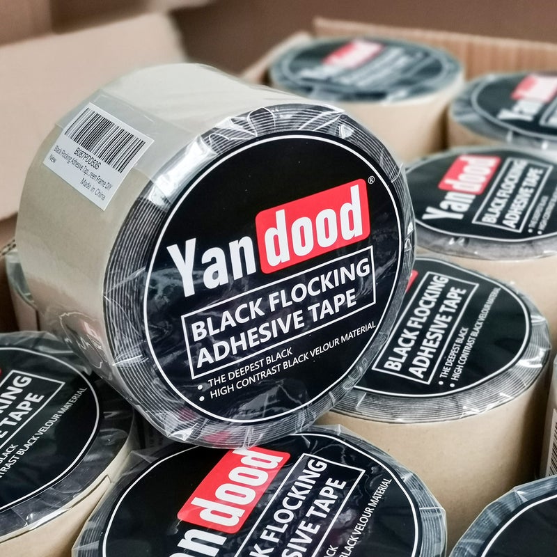 Yandood Black Flocking Adhesive Tape 3in x 30ft Projection Screen Felt Tape Border Ultra High Contrast Deep Black Felt Strips for Projector Screen Frame DIY - Image 5